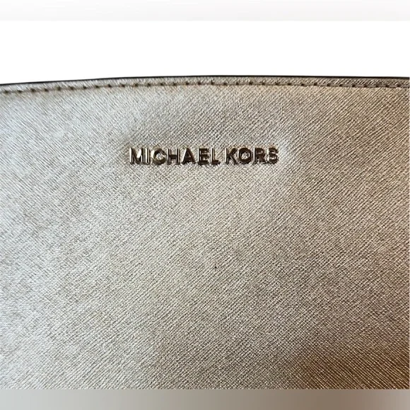 Michael Kor Selma Metallic Pale Gold Studded Women's Cross Body Bag - Picture 2 of 8
